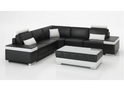 Liederdivan Miwwelen L-Form Canapé Wunnlandschaft Eckdivan Garnitur Design