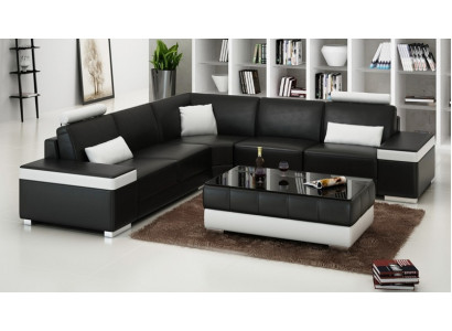 Liederdivan Miwwelen L-Form Canapé Wunnlandschaft Eckdivan Garnitur Design