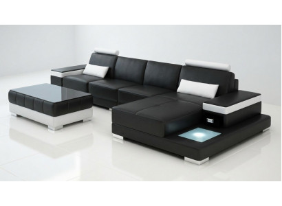 Canapé Ecksofa Miwwel Lieder Wunnlandschaft Garnitur Design Modern Sofa