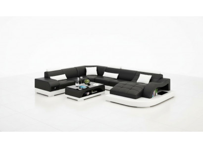 Sofa Wunnlandschaft U Form Ecksofa Canapé Garnitur Polster Grouss XXL Sofas Canapéen