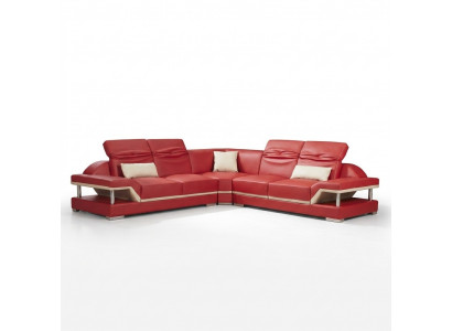 L Form Lieder Wunnlandschaft Canapé Polster Sëtz Ecksofa Sofa Wunnzëmmer