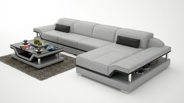 Design Eckcouch L-Form Couch Lieder Sofassen Wäiss Wunnlandschaft Couchen