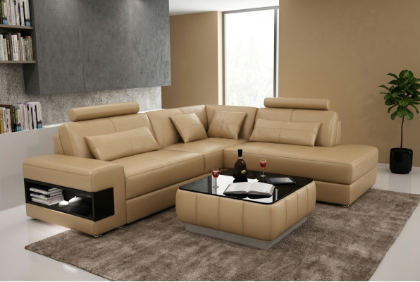 Eckcouch a Form Sofa Couch Polster Eckcouches Wunnlandschaft Ledersofa