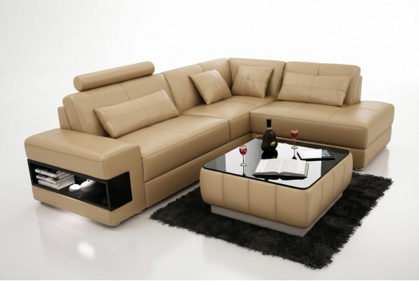 Eckcouch a Form Sofa Couch Polster Eckcouches Wunnlandschaft Ledersofa