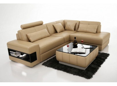 Eckcouch a Form Sofa Couch Polster Eckcouches Wunnlandschaft Ledersofa
