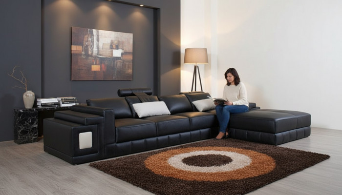 Eckcouch aus Lieder, Couch, Polster, Eck-Wunnlandschaft, Sëtz-Garnitur, L-Form.