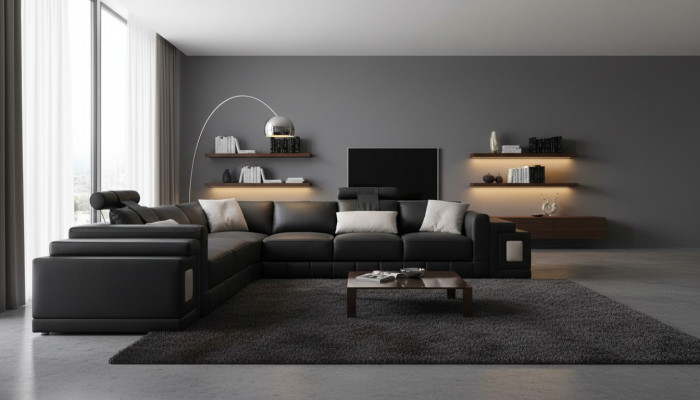 Eckcouch aus Lieder, Couch, Polster, Eck-Wunnlandschaft, Sëtz-Garnitur, L-Form.