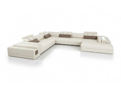 Léiercouch U-Form Couch Wunnlandschaft Eckcouch Garnitur Design Modern Sofa nei