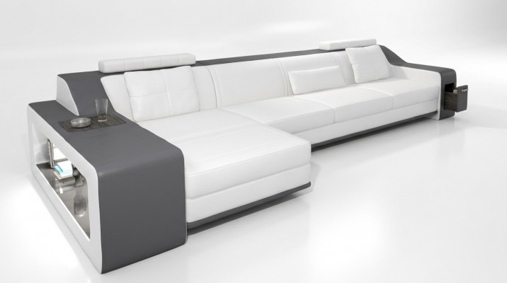Designer Sofa Couch Ecksofa mat Hocker Wunnlandschaft Polster Garnitur