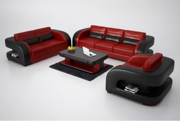 Sofa Sofagarnitur 3+1+1 Sëtzer Set Design Polster Couchen Couch Modern