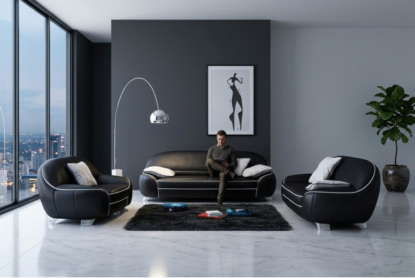 Setzgrupp 3+2+1 Gepolsterte Designer Sofas Garnitur Couch Sofa Setzgruppen