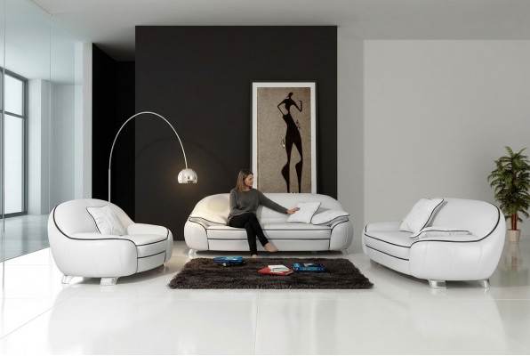 Liederzofa Couch Sofagarnitur 3+2 Sëtzer Garnituren Design Modern Zofa