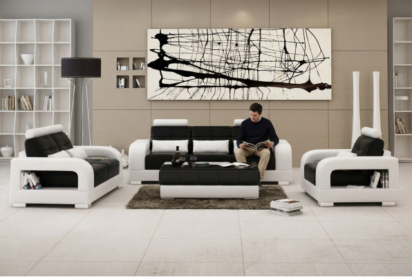 Canapé-Set 3+2 Sëtz-Set Design Canapé Polster Couchen Sofa Modern