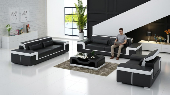 Sofa 3+1+1 Sofagarnitur Sëtz Set Design Polster Couchen Canapé Modern