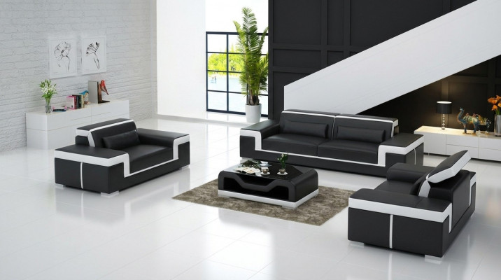 Sofa 3+1+1 Sofagarnitur Sëtz Set Design Polster Couchen Canapé Modern
