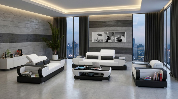 Luxuriéis Sofasatz Wunnzëmmer Satz Lieder polster Couchen Sofa