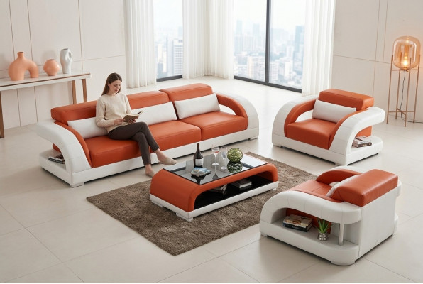 Sofa Sofagarnitur 3+1+1 Set Plaz Design Polster Couchen Couch Modern