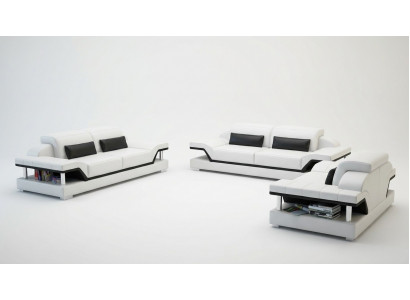 Liederpolster Canapéen Sofa Luxus Sofagarnitur 3+2 + Dëschset Nei
