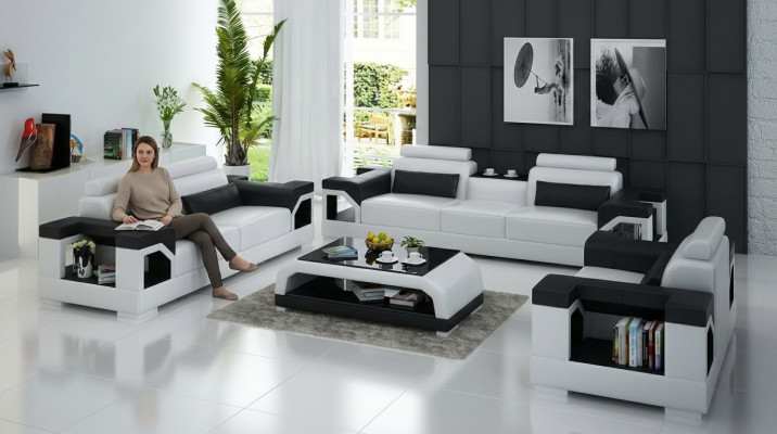 Liederpolster Canapéen Sofa Luxus Sofa Set Wunnzëmmer 3+2 Set