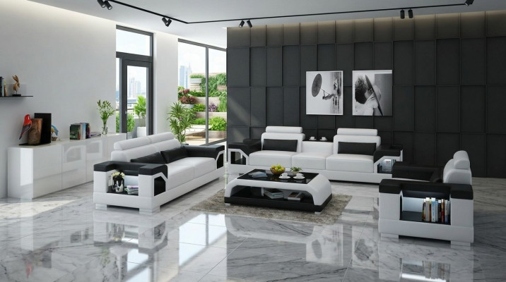 Liederpolster Canapéen Sofa Luxus Sofa Set Wunnzëmmer 3+2 Set