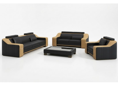 Liederbésofa Couch Wunnlandschaft 3+2+1 Sëtzer Garnitur Modern Sofa Garnitur nei