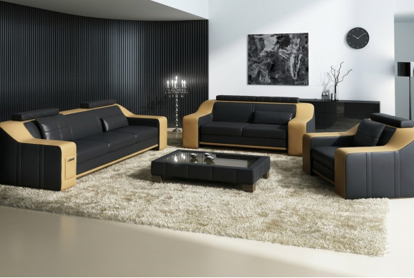 Canapé Sofa-Set 3+2 Sëtzer Set Design Polster Couch Modern Garnitur