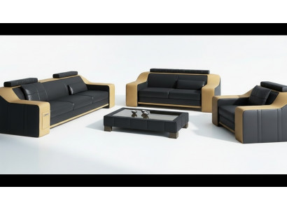 Canapé Sofa-Set 3+2 Sëtzer Set Design Polster Couch Modern Garnitur