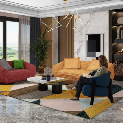 Luxuriéis Sofasett Textil Polster Canapéen Sofa Wunnzëmmer 3+2 Set