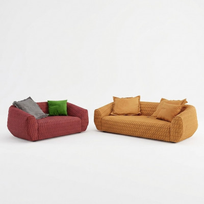 Luxuriéis Sofasett Textil Polster Canapéen Sofa Wunnzëmmer 3+2 Set