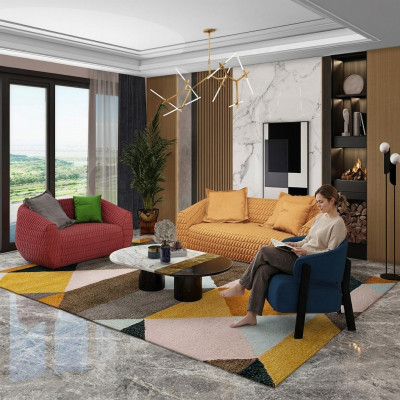 Luxus Textil Sofa Design Canapé Sofagarnitur 3+1+1 Sëtz Garnitur Wunnzëmmer nei