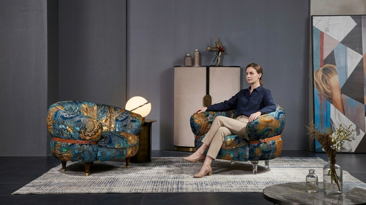 Design Fauteuil Canapé Sofa Relax Stoff Lounge Luxus Fernseh Club Polster