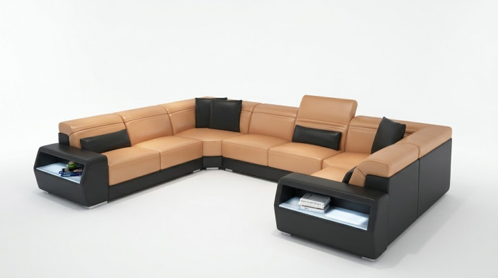 Ecksofa Lieder Canapé Couch Polster Eck Sëtz Wunnlandschaft Garnitur-U-Form