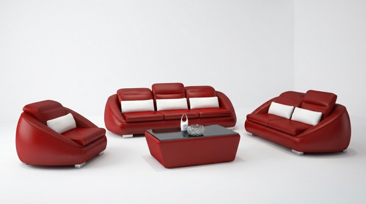Luxus Sofa Garnitur 3+1+1 Sëtz Wohnzimmer Designer Miwwelen Sofa Couch