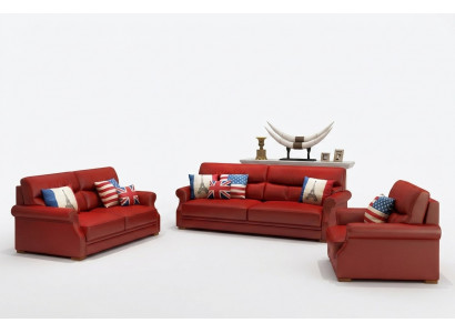 Ledercouch Couch Wunnoase 3+2 Sëtz Garnitur Modern Sofa Garnituren
