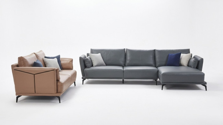 Designer Sofa Canapé Set Ecksofa mat Hocker Polster Wunnlandschaft