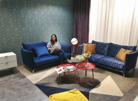 Design Polster Luxus Sëtz Canapé Couch Textil Sofa 3 Sëtzer Stoff Dräisëtzer Samt