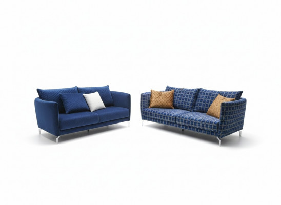 Design Polster Luxus Sëtz Canapé Couch Textil Sofa 3 Sëtzer Stoff Dräisëtzer Samt