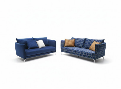 Design Polster Luxus Sëtz Canapé Couch Textil Sofa 3 Sëtzer Stoff Dräisëtzer Samt