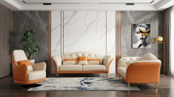 Modern Sofagarnitur 3+2+1 Sëtz Set Design Sofa Polster Couch Couchen