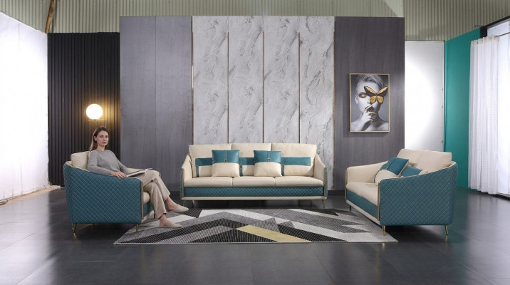Sofagarnitur 3+2 Sëtzer Set Design Sofa Polster Couchen Couch Deko Modern