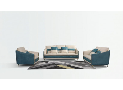 Sofagarnitur 3+2 Sëtzer Set Design Sofa Polster Couchen Couch Deko Modern