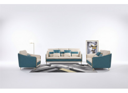 Sofagarnitur 3+1+1 Sëtzer Set Sofa Polster Couch Lieder Polster Garnitur