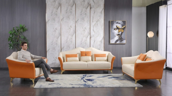 Sofa mat Polster Lieder Couch Sëtz Komplett Set Modern Garnitur 3+2 Sëtzer