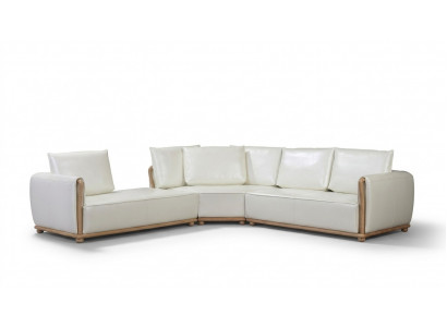 Designer Canapé Garnitur Canapé Ecksofa mat Hocker Polstersëtz Wunnlandschaft