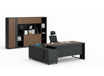 Design Eckschrëft Akteschaf Büro Ariichtung Chef Zëmmer Miwwelen 2-Stéck Set