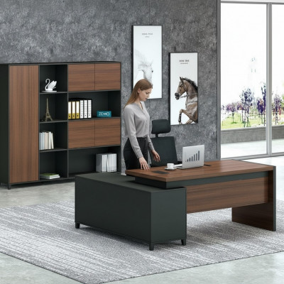 Eckschreibtisch Büro Chef Zëmmer Miwwel Design Schreifdëscher Praxis
