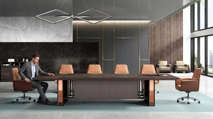 Büro Bürosmiwwel Dëscher Reuniouns Konferenzdëscher Ariichtung Dësch 360cm nei
