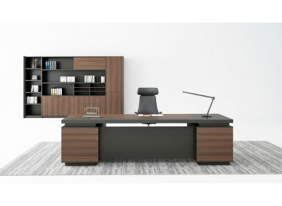 Eckschreifdësch Kabelkanal Home Office Dësch grouss Chef Dëscher Schreifdësch