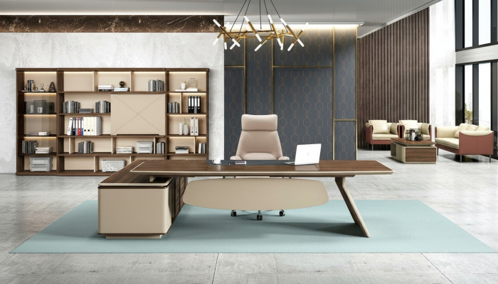 Design Eckschreifdësch Büro Ariichtung Chef Zëmmer Miwwelen Dësch Büro Miwwelen nei