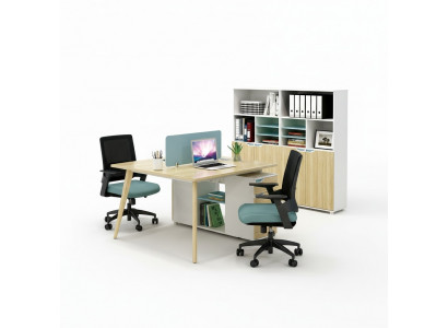Schraufdësch Aarbechtsplaz Dësch 2 Aarbechtsplaze Comptoir Holz Dëscher Büro Miwwelen